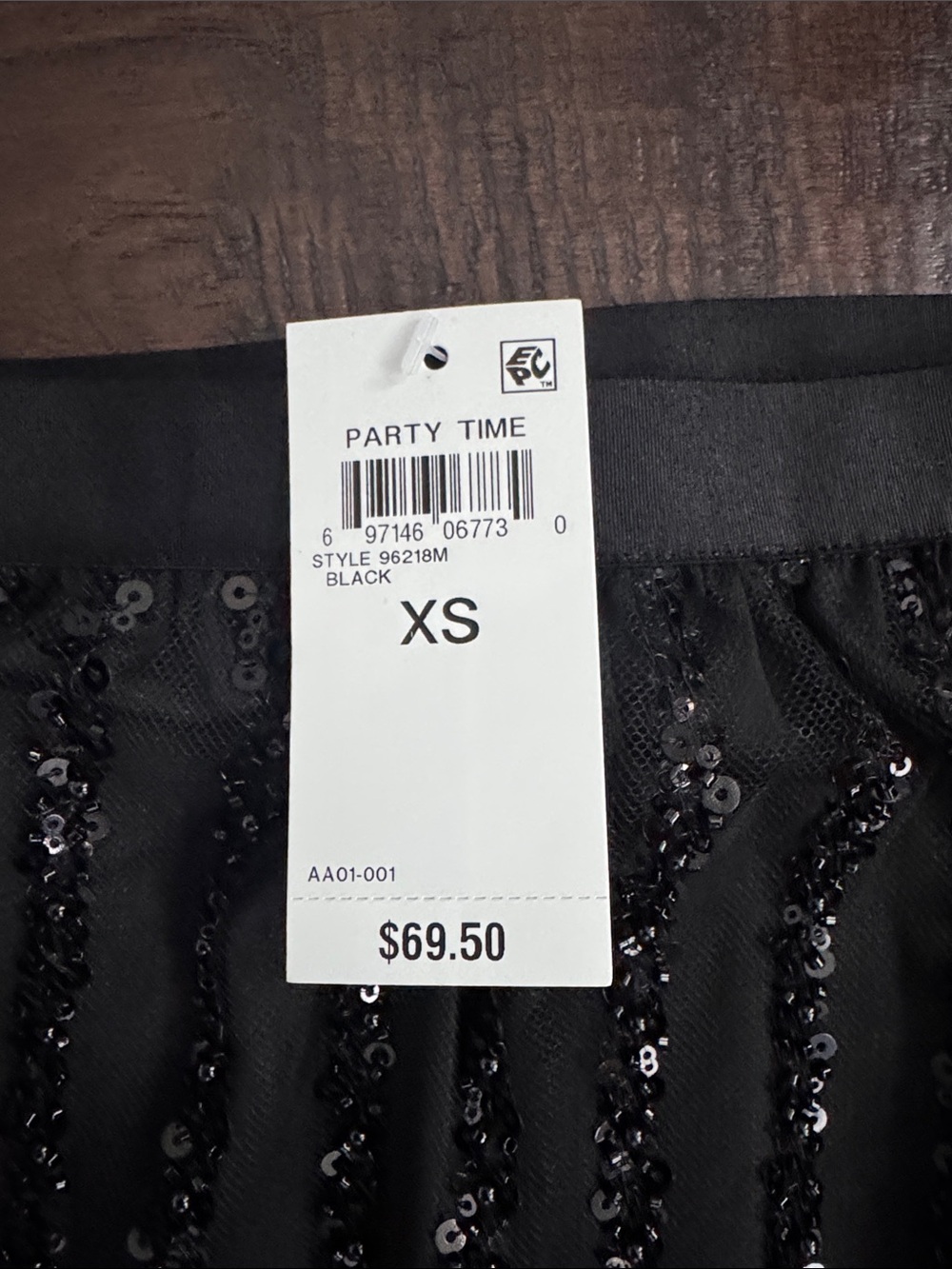 Black Sequin Stripe Mini/Maxi Skirt - Women's XS  Elegant Evening Skirt - Picture 5 of 5